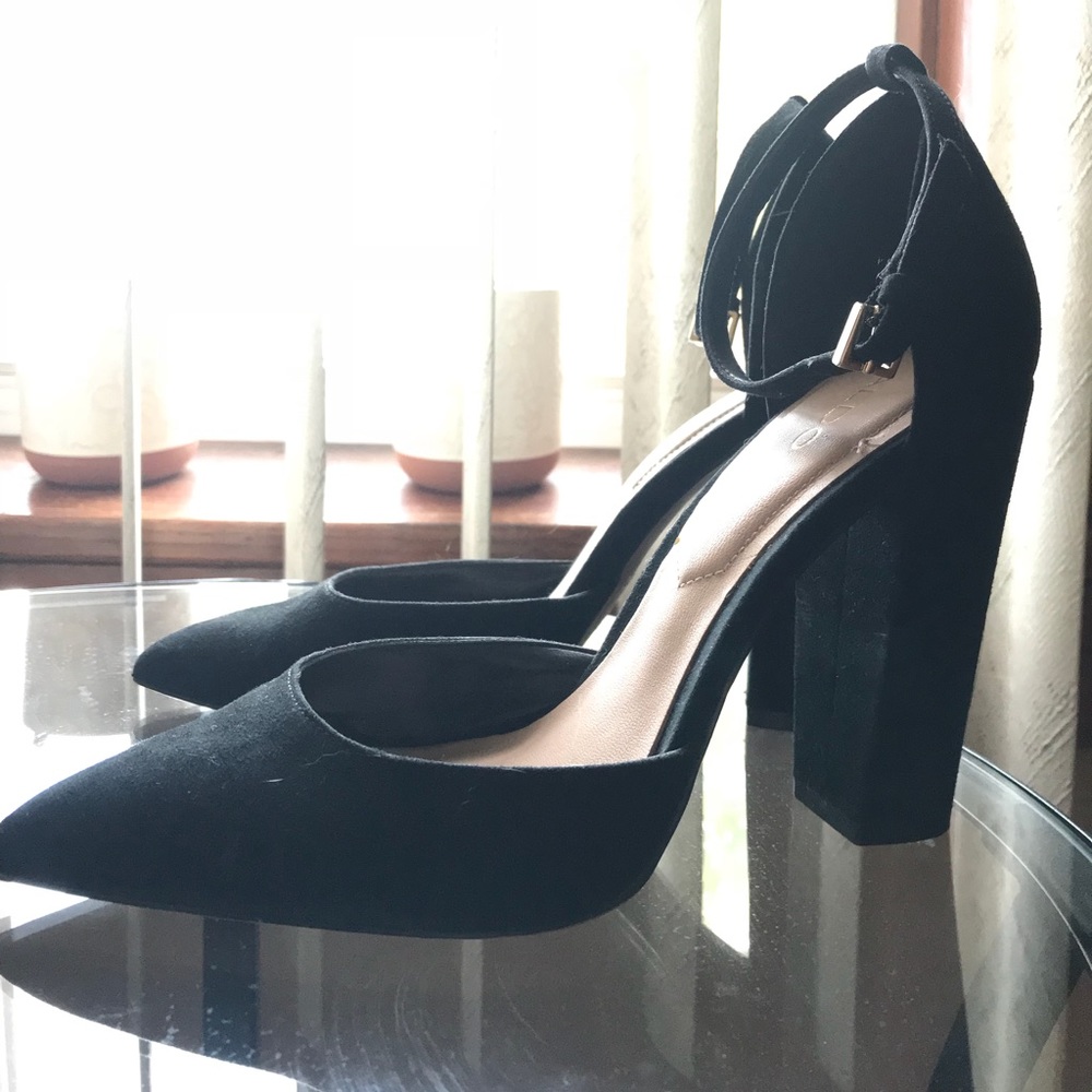 ALDO Black Suede Heels